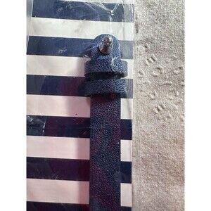 Keep Collective Navy Embossed Gunmetal Stars Leather Keeper Band Bracelet NIP